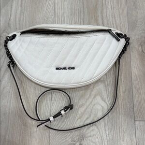 Michael Kors White Quilted Crossbody Bag